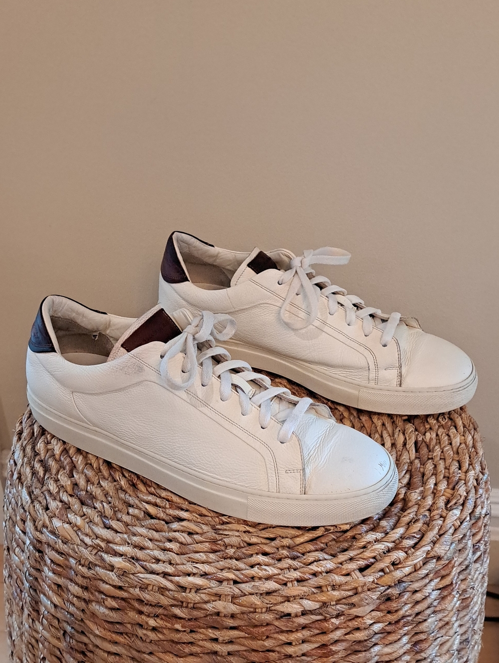 To Boot New York Adam Derrick Mens Carlin White Tumbled Calf Leather Sneakers 13
